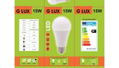 LED Lemputė GR-LED-A60-15W 6000K 1492 LED Lemputė GR-LED-A60-15W 6000K 1492 G.LUX