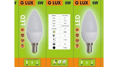 LED Lemputė GR-LED-C37-6W E14 1398 G.LUX