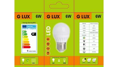 LED Lemputė GR-LED-G45-6W E27 1399 G.LUX