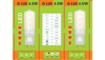 LED Lemputė GR-LED-G9-P-4,5W 1488 LED Lemputė GR-LED-G9-P-4,5W 1488 G.LUX