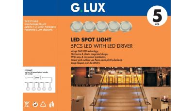 Įmontuojamas šviestuvas LBS-3107-5 LED 5x0,3W 1244 Įmontuojamas šviestuvas LBS-3107-5 LED 5x0,3W 1244 G.LUX