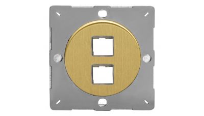  Keystone/USB Data tinklelio plokštė be rėmelio, dvivietė Žalvaris EGD2B Varilight