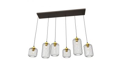 Pakabinamas &scaron;viestuvas Vander 6 BL Gold 1364/6 Emibig Lighting