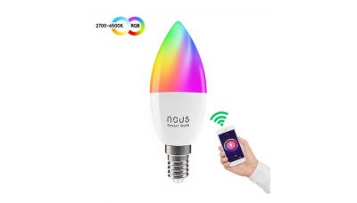  Lemputė Nous LED E14, 4.5W, 380lm, RGB, Wi-Fi, programėlė, Smart Life NOUS-P4 Tuya