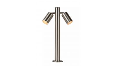Pastatomas &scaron;viestuvas Arne LED Bollard ø 6.3cm LED GU10 2x5W 2700K IP44 Satin Chrome 14867/10/12 Lucide