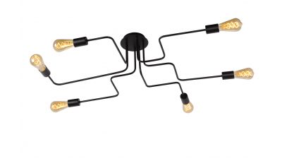 Lubinis &scaron;viestuvas Lester Ceiling VI Black 21112/06/30 Lucide