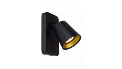Sieninis šviestuvas Turnon Wall Spot LED Dim to warm GU10 5W 2200K/3000K Black 09928/05/30 Sieninis šviestuvas Turnon Wall Spot LED Dim to warm GU10 5W 2200K/3000K Black 09928/05/30 Lucide