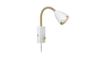 Sieninis šviestuvas Ciro Wall 1L Flex White-Brass 106588 Sieninis šviestuvas Ciro Wall 1L Flex White-Brass 106588 Markslojd
