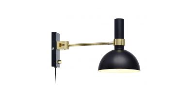 Sieninis &scaron;viestuvas Larry Wall 1L Black-Brushed Brass 106970 Markslojd