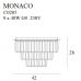 Lubinis &scaron;viestuvas Monaco Ceiling 9 Gold C0205 Maxlight