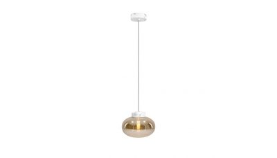 Pakabinamas &scaron;viestuvas Moonstone Amber Glass - White Marble Pendant P0518 Maxlight