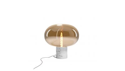 Stalinis šviestuvas Moonstone Amber Glass - White Marble Table T0056 Stalinis šviestuvas Moonstone Amber Glass - White Marble Table T0056 Maxlight