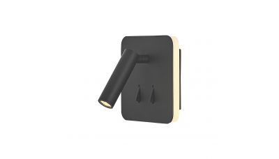 Sieninis šviestuvas Cayman Negro 3+6W 7826 Sieninis šviestuvas Cayman Negro 3+6W 7826 Mantra