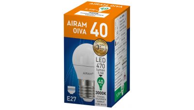 LED Lemputė Oiva LED OP Burbuliukas A60 E27 830 6435200203458 Airam
