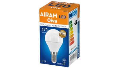 LED Lemputė Oiva LED OP Burbuliukas P45 E14 830 6435200203397 Airam