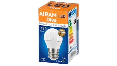 LED Lemputė Oiva LED OP Burbuliukas P45 E27 830 6435200203434 Airam