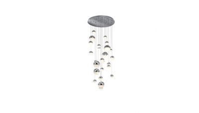 Pakabinamas &scaron;viestuvas Sphere LED Pendant 27L ø80 CCT Chrome 5 meters 793971GK Schuller