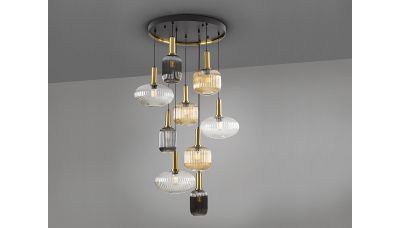 Pakabinamas &scaron;viestuvas Norma 9L Black/Brass 225090 Schuller