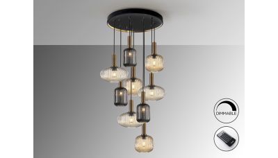 Pakabinamas &scaron;viestuvas Norma 9L Black/Brass Dim 225090D Schuller