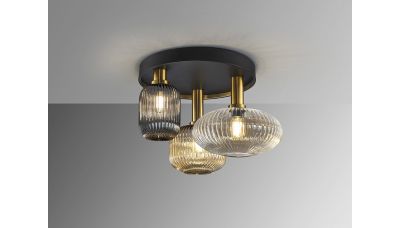 Lubinis šviestuvas Norma Ceiling 3L Black/Brass 225342 Lubinis šviestuvas Norma Ceiling 3L Black/Brass 225342 Schuller