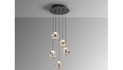 Pakabinamas šviestuvas Zaria Pendant Black-Gold D25 5L 501965 Pakabinamas šviestuvas Zaria Pendant Black-Gold D25 5L 501965 Schuller