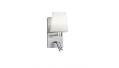 Sieninis &scaron;viestuvas Marriot Wall Lamp E27 + LED Brushed Steel/White 271470207 TRIO Lighting