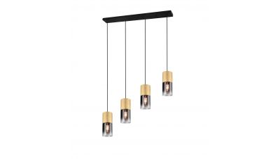 Pakabinamas &scaron;viestuvas Robin Pendant 4-pc. E27 Brass/Smoke 310600454 TRIO Lighting