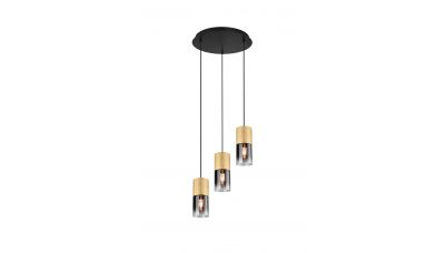 Pakabinamas &scaron;viestuvas Robin Pendant 3-pc. E27 Brass/Smoke 310630354 TRIO Lighting