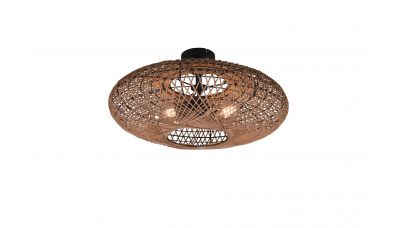 Lubinis &scaron;viestuvas Hedda Ceiling Lamp 2xE27 Matt Black-Sisal 612300236 TRIO Lighting