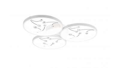 Lubinis &scaron;viestuvas Groovy LED Ceiling Lamp 3-pc Matt White/Chrome 642110331 TRIO Lighting