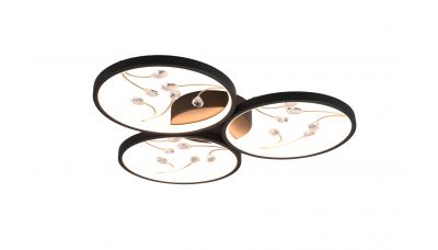 Lubinis &scaron;viestuvas Groovy LED Ceiling Lamp 3-pc Matt Black/Gold 642110332 TRIO Lighting
