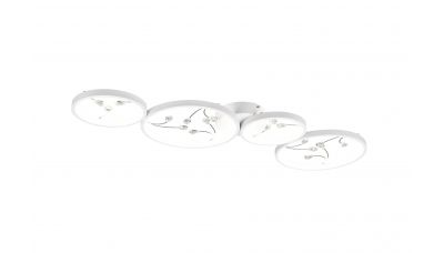 Lubinis &scaron;viestuvas Groovy LED Ceiling Lamp 4-pc Matt White/Chrome 642110431 TRIO Lighting
