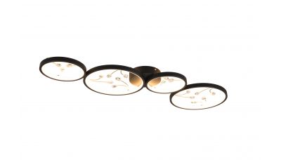 Lubinis &scaron;viestuvas Groovy LED Ceiling Lamp 4-pc Matt Black/Gold 642110432 TRIO Lighting
