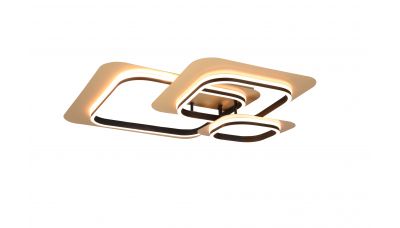 Lubinis &scaron;viestuvas Lugo LED Ceiling Lamp 3-pc Matt Black/Gold 642910380 TRIO Lighting