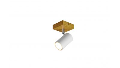 Lubinis/Sieninis šviestuvas Marley Spot 1-pc. GU10 White/Wood 812400131 Lubinis/Sieninis šviestuvas Marley Spot 1-pc. GU10 White/Wood 812400131 TRIO Lighting