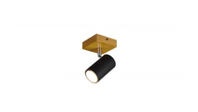 Lubinis/Sieninis šviestuvas Marley Spot 1-pc. GU10 Black/Wood 812400132 Lubinis/Sieninis šviestuvas Marley Spot 1-pc. GU10 Black/Wood 812400132 TRIO Lighting