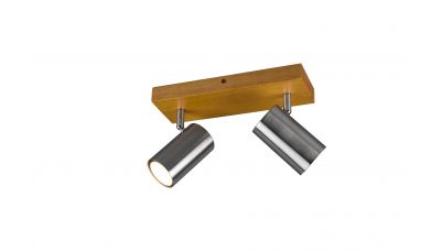 Lubinis/Sieninis šviestuvas Marley Spot 2-pc. GU10 Steel/Wood 812400207 Lubinis/Sieninis šviestuvas Marley Spot 2-pc. GU10 Steel/Wood 812400207 TRIO Lighting