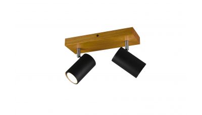 Lubinis/Sieninis &scaron;viestuvas Marley Spot 2-pc. GU10 Black/Wood 812400232 TRIO Lighting