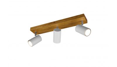 Lubinis šviestuvas Marley Spot 3-pc. GU10 White/Wood 812400331 Lubinis šviestuvas Marley Spot 3-pc. GU10 White/Wood 812400331 TRIO Lighting