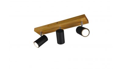 Lubinis &scaron;viestuvas Marley Spot 3-pc. GU10 Black/Wood 812400332 TRIO Lighting