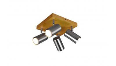 Lubinis &scaron;viestuvas Marley Spot 4-pc. GU10 Steel/Wood 812400407 TRIO Lighting