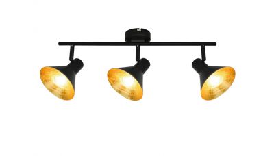 Lubinis/sieninis &scaron;viestuvas Harvey Ceiling 3 Black-Gold 4167200 Viokef