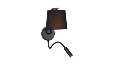 Sieninis šviestuvas Wall Light H57 1+LED Black H57 Sieninis šviestuvas Wall Light H57 1+LED Black H57 Zambelis Lights